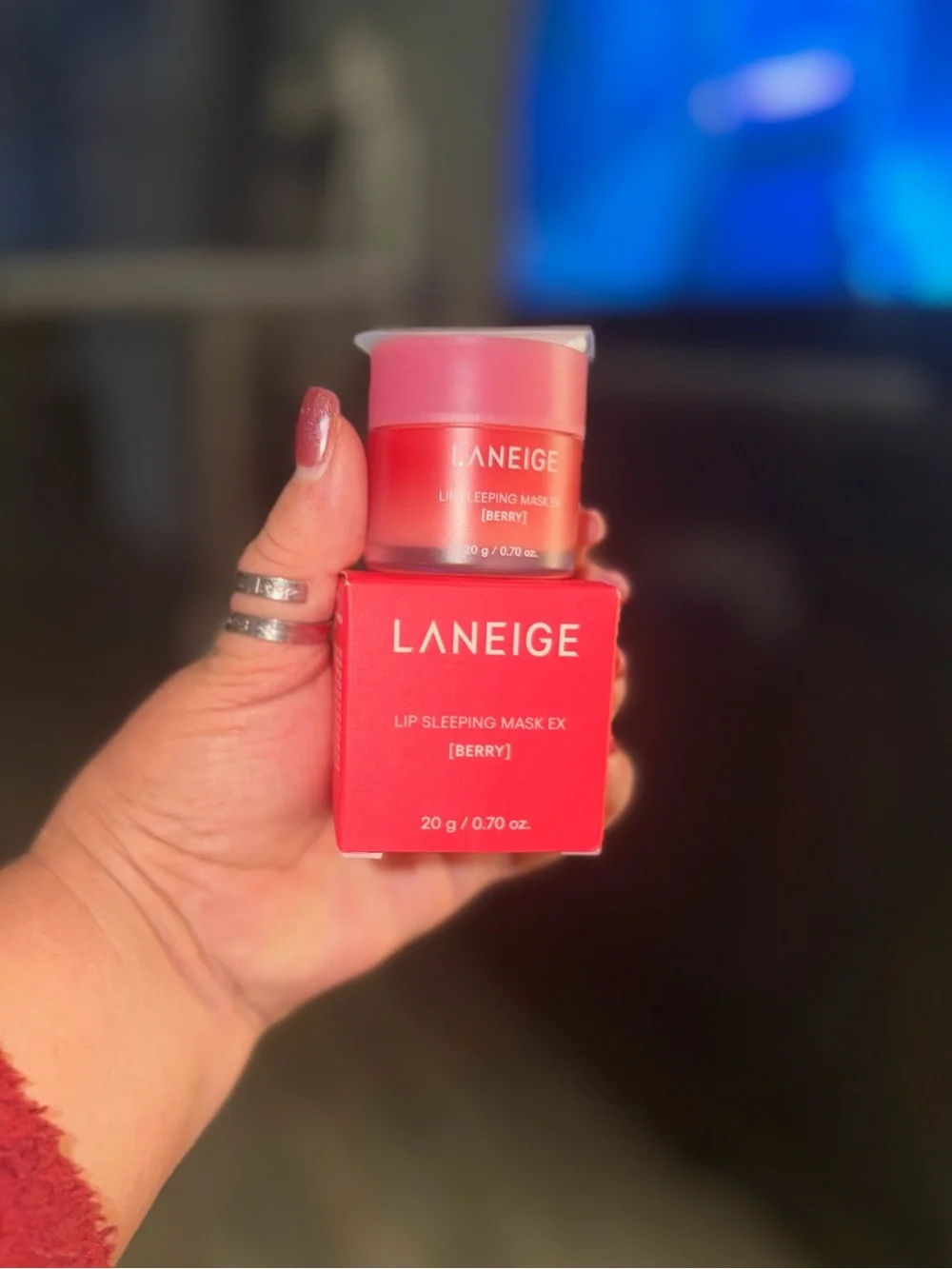LANEIGE Water Sleeping Mask & Lip Sleeping Mask in Berry. Full Size